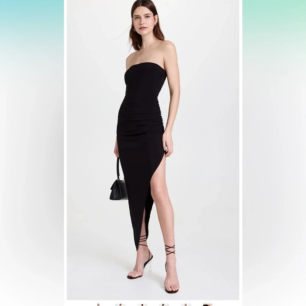 Norma Kamali Women's Strapless Side Drape Gown Size M/38 - Picture 6 of 6